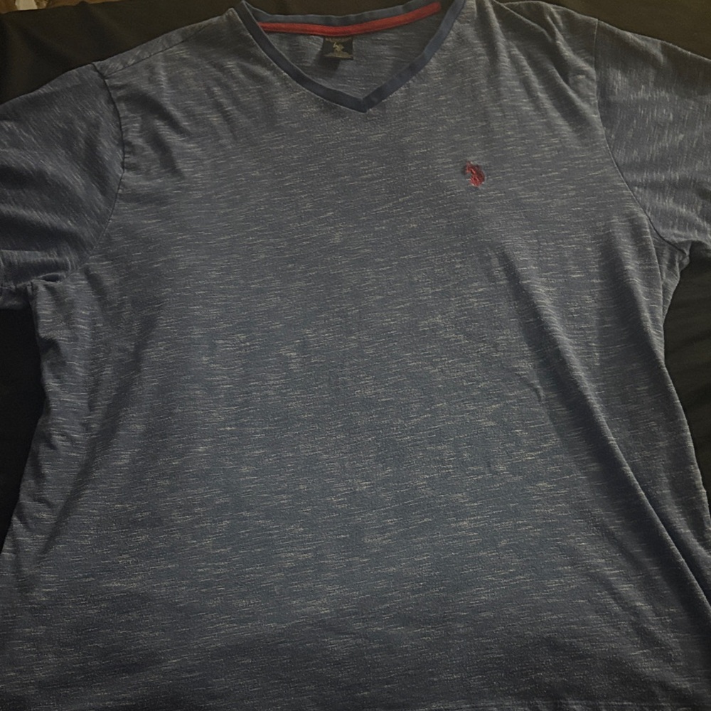 U.S. Polo Assn. Blue V-Neck Short Sleeve Tee